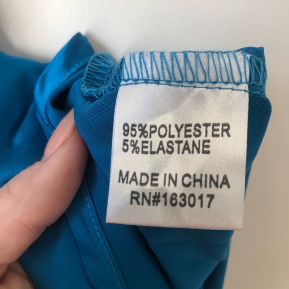 Princess Polly Nakita Blue Satin Puff Sleeve Cut Out Dress 6 - Picture 9 of 10